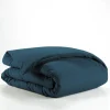 HOUSSE DE COUETTE 140X200CM UNI 57 FILS LINA BLEU