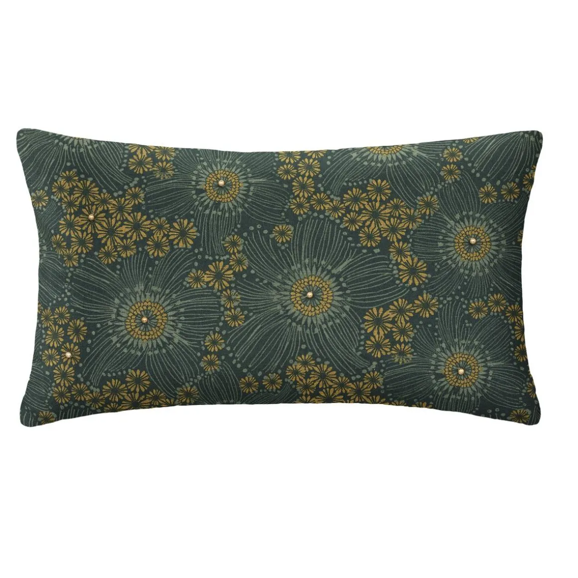 HOUSSE DE COUSSIN FLEURS PERLES 30X50CM