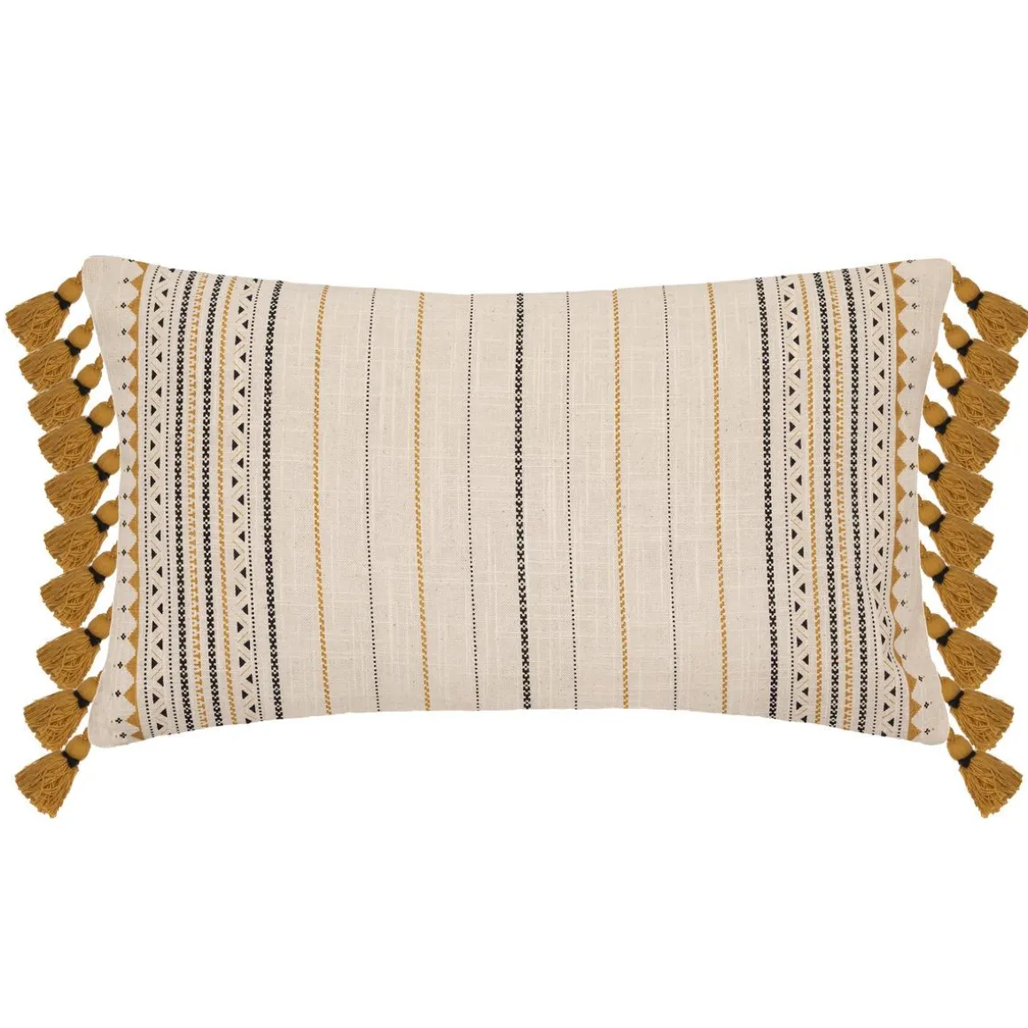 HOUSSE DE COUSSIN RAYEE POMPON 30X50CM