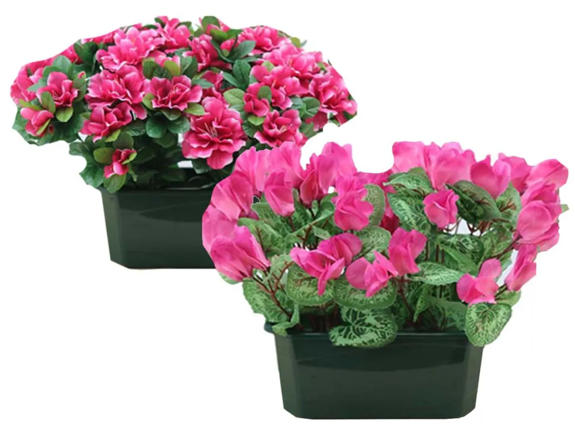 JARDINIERE AZALEES OU CYCLAMENS H.28CM