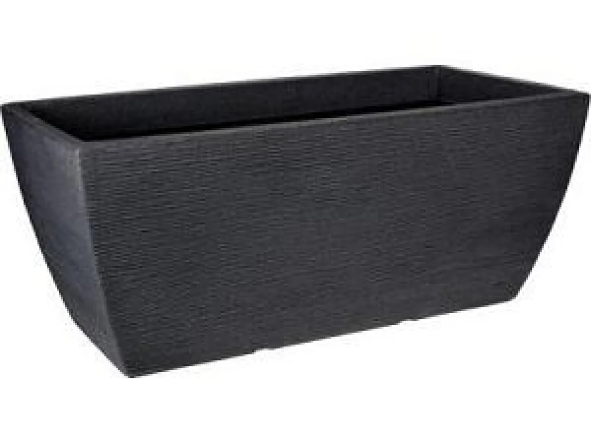 JARDINIERE RECTANGLE EFFET LIGNES 80X40X34CM ANTHRACITE