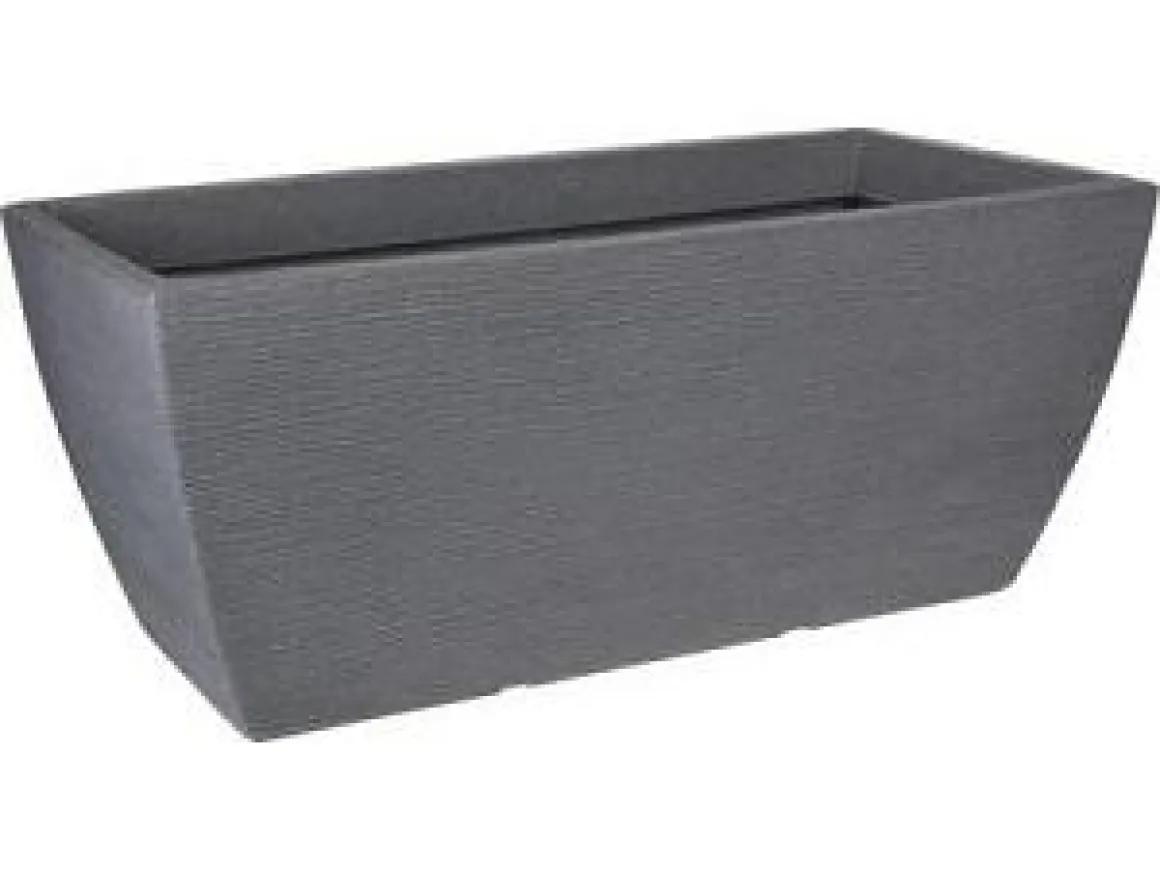 JARDINIERE RECTANGLE EFFET LIGNES D.80X40X34CM GRIS CLAIR