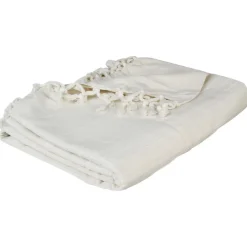 JETE DE LIT EN COTON IVOIRE 160X220CM