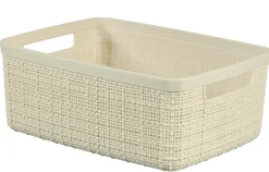 JUTE PANIER RECTANGULAIRE TAILLE S 5L BLANC CASSE