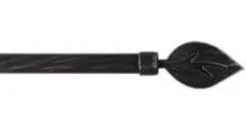 KIT EXTENSIBLE 100 A 190CM D.19CM EMBOUT FEUILLE NOIR ARGENT