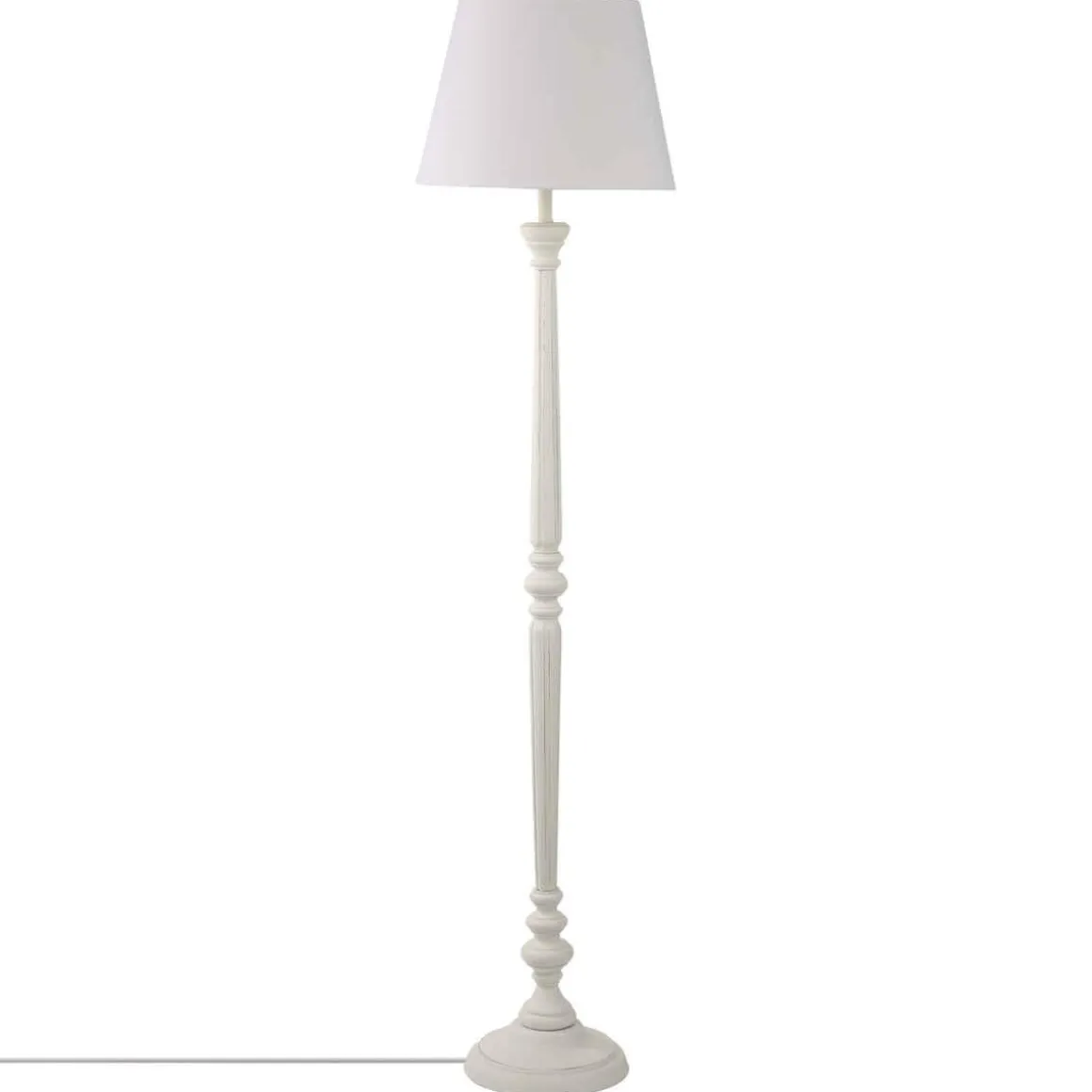 LAMPADAIRE BOIS BLANC LEO H.153CM X2COLIS