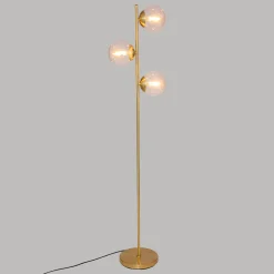 LAMPADAIRE DROIT VERRE COL DORE H.162CM