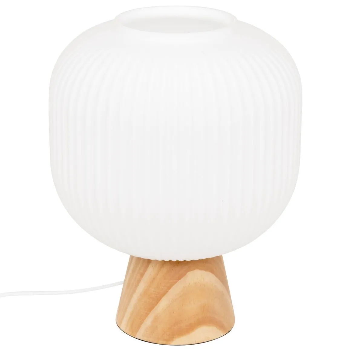LAMPE A POSER TRAVIS VERRE BLANC H.25CM