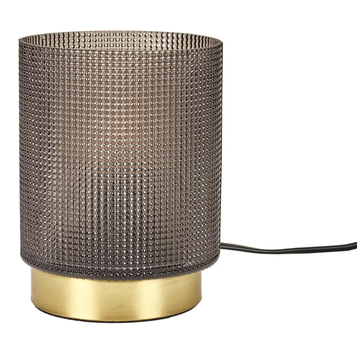 LAMPE A POSER VERRE EMBOSSE NOIR