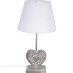 LAMPE BOIS COEUR H.49CM