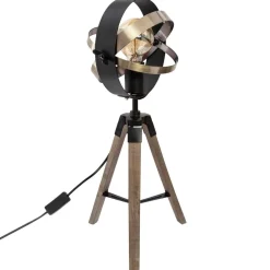 LAMPE BOIS ET METAL FIBI H.54CM