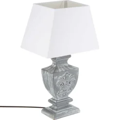 LAMPE BOIS PATINE GRIS H.53.5CM