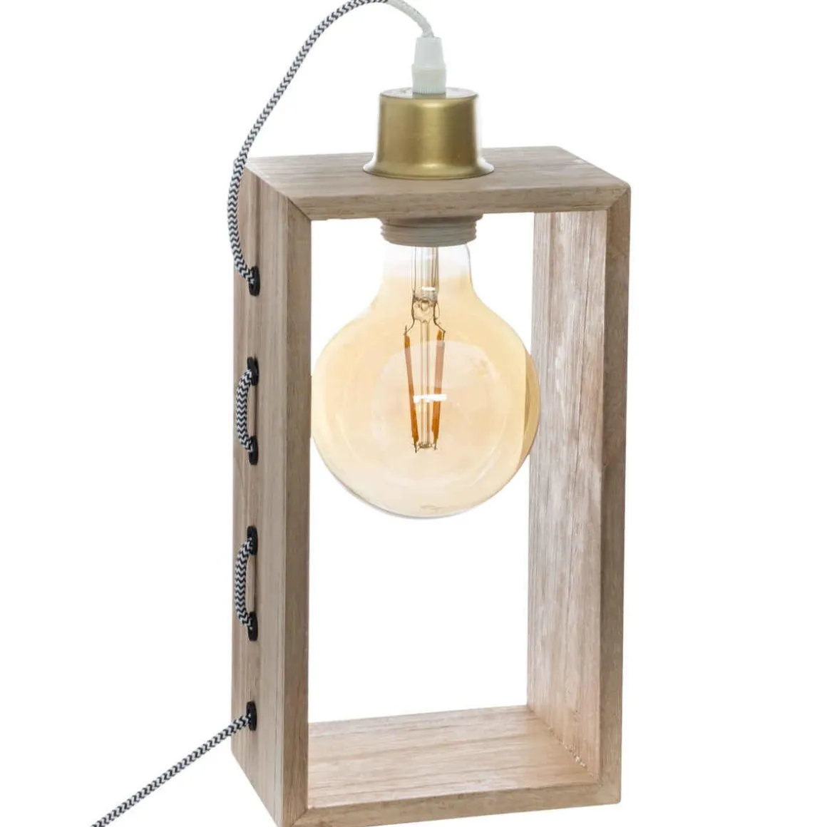 LAMPE BOIS RECTANGLE IWATA H.28CM