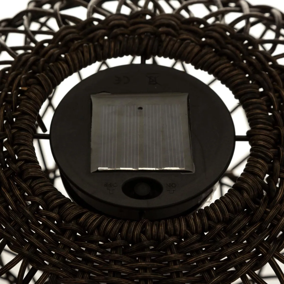 LAMPE BOULE SOLAIRE NATUREL NOIR PENY D.31CM