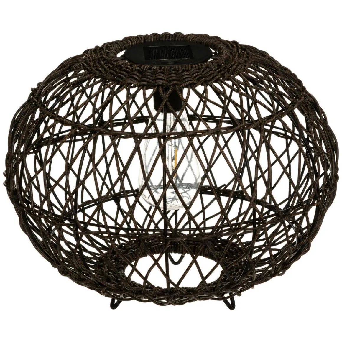 LAMPE BOULE SOLAIRE NATUREL NOIR PENY D.31CM