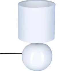 LAMPE CERAMIQUE BOULE BLANC H.25CM