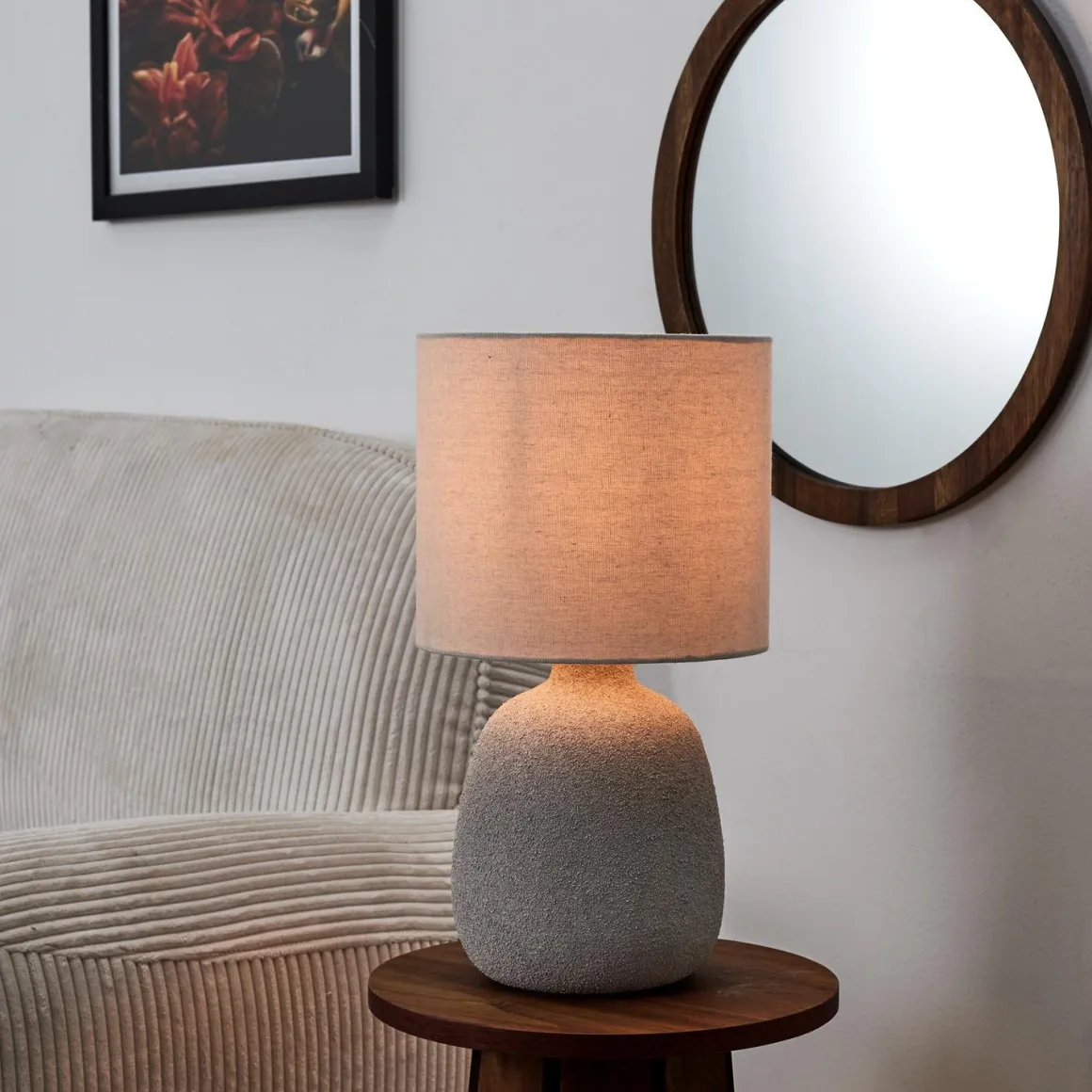 LAMPE CERAMIQUE EMBOSSEE H.40CM