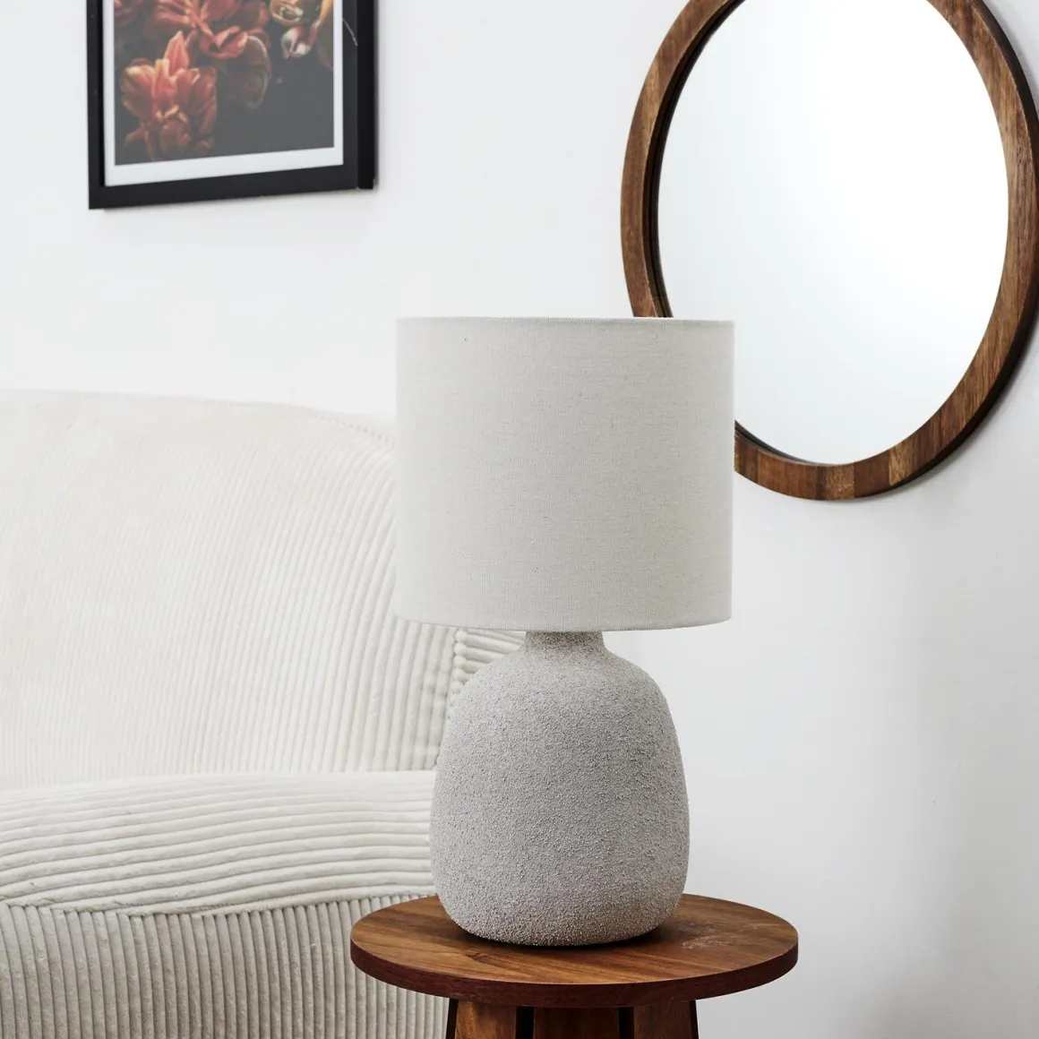 LAMPE CERAMIQUE EMBOSSEE H.40CM