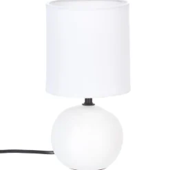 LAMPE CERAMIQUE MAT BOULE BLANC H.25CM