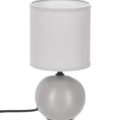 LAMPE CERAMIQUE MAT BOULE GRIS H.25CM