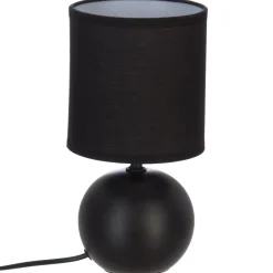 LAMPE CERAMIQUE MAT BOULE NOIR H.25CM