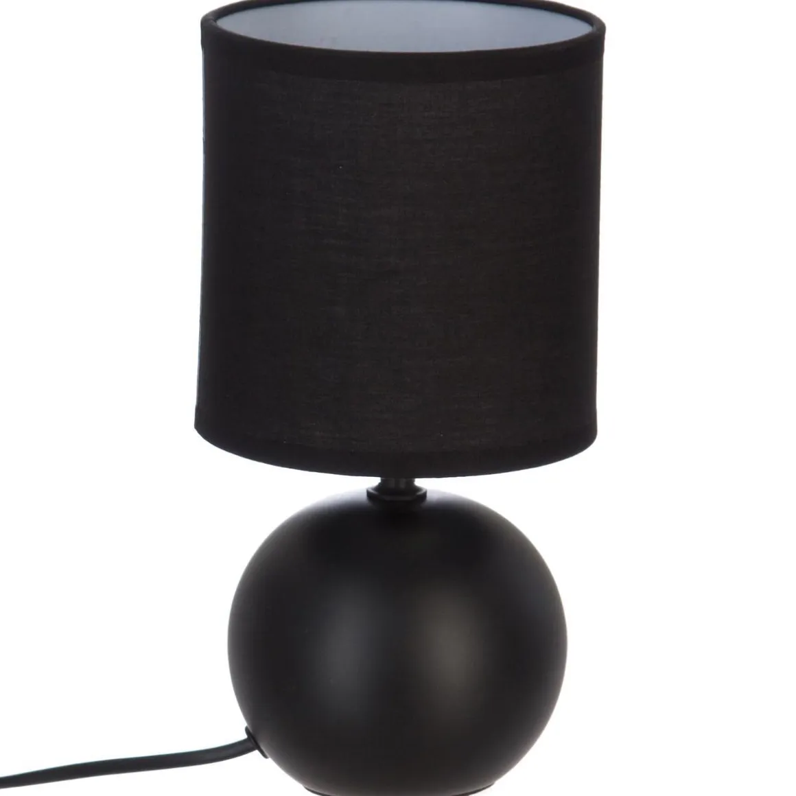 LAMPE CERAMIQUE MAT BOULE NOIR H.25CM
