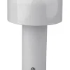 LAMPE CHAMPI BLANCHE BATTERIE USB 12.5X12.5X21CM