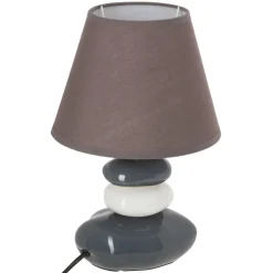 LAMPE CHEVET CERAMIQUE GALET X4 H.31CM