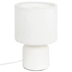 LAMPE CYLINDRE BONA BOUCLETTE BLANC H.22CM