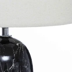 LAMPE CYLINDRE CERAMIQUE MAPU NOIR BLANC H.48CM