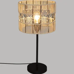 LAMPE DROITE COSY NOIRR NATUREL H.47CM
