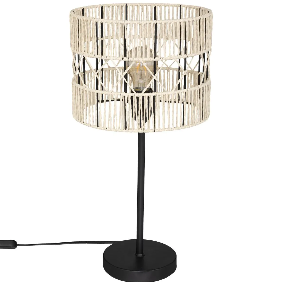 LAMPE DROITE COSY NOIRR NATUREL H.47CM