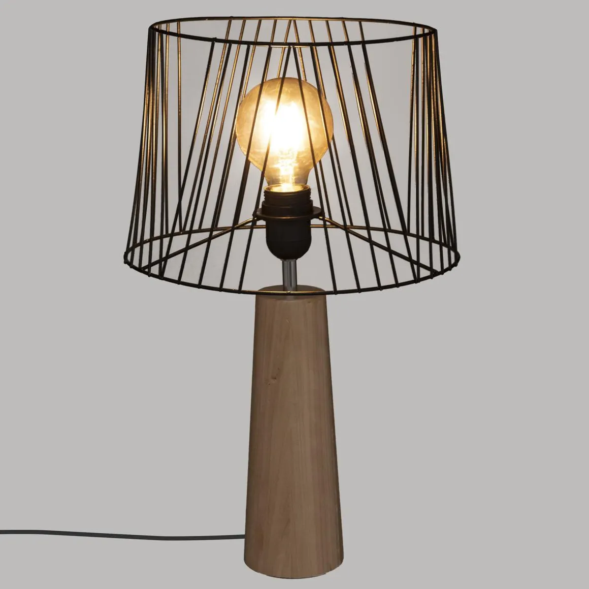 LAMPE DROITE JOE NOIR H.46CM