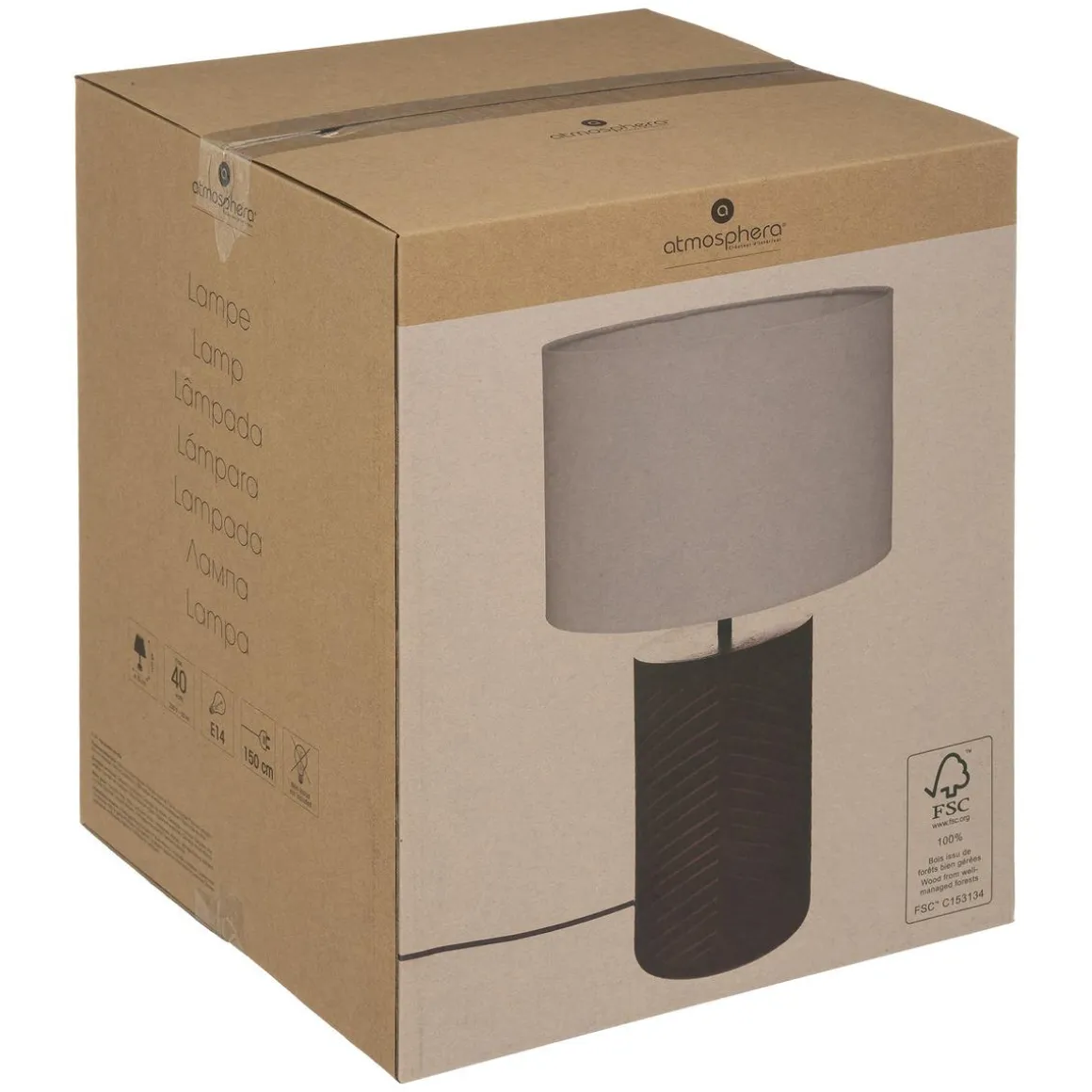 LAMPE DROITE ORIGINES BLANC H.48CM