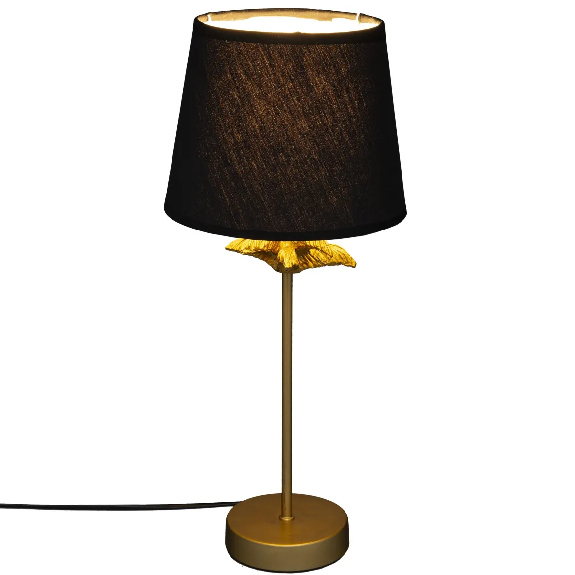 LAMPE DROITE PALMIER DORE H.45.5CM