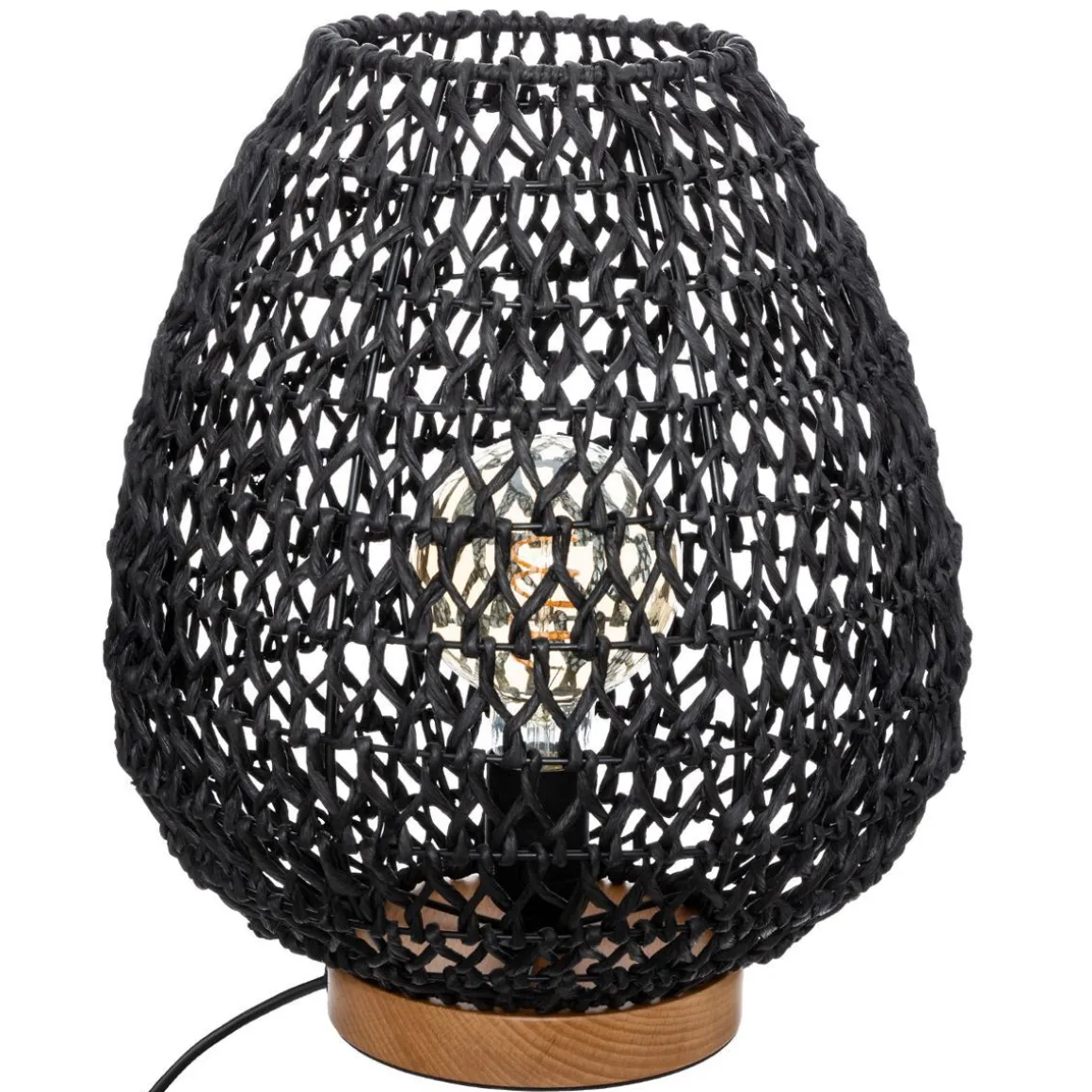 LAMPE METAL ET PAPIER ETEL NOIR H.35.5CM