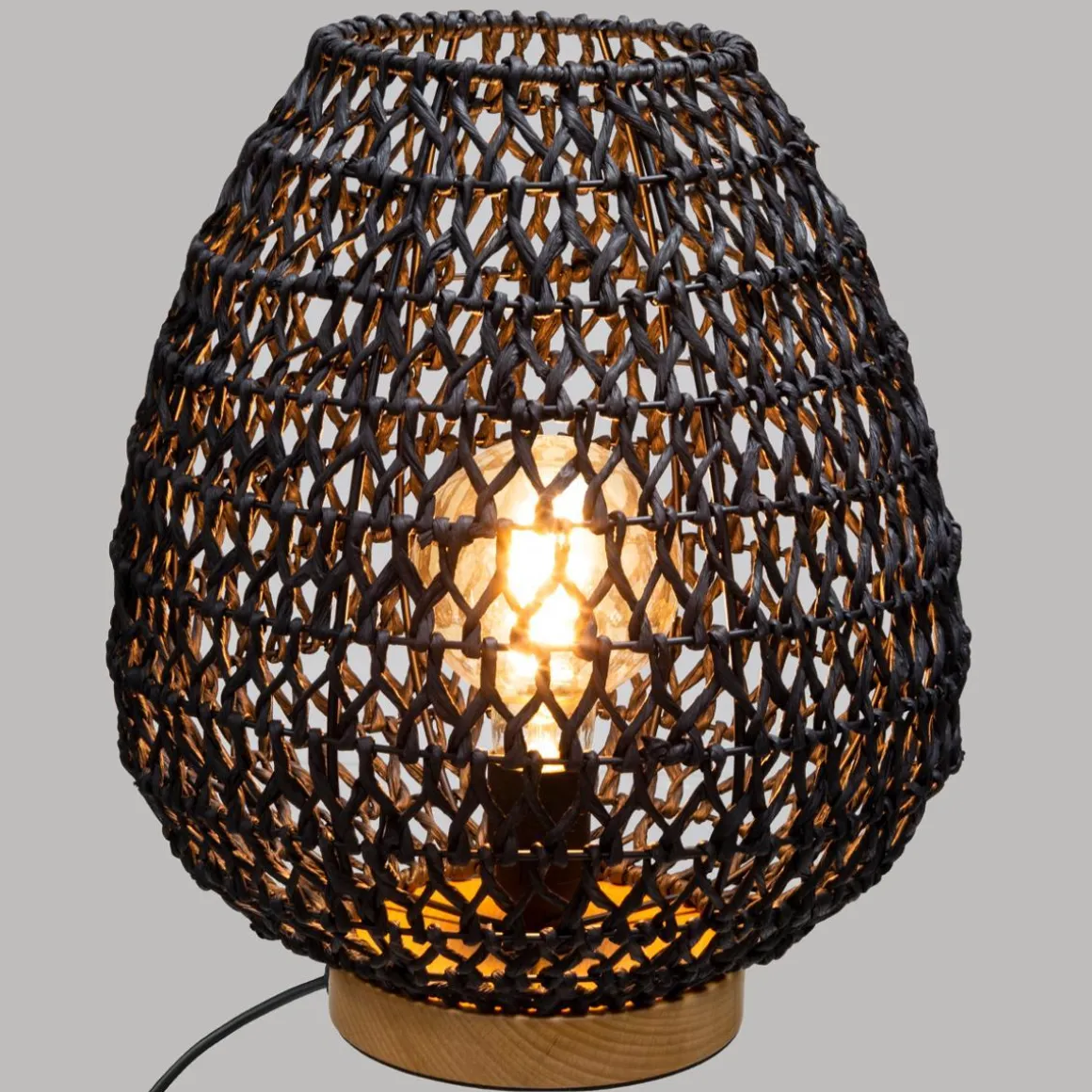 LAMPE METAL ET PAPIER ETEL NOIR H.35.5CM