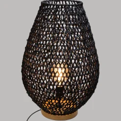 LAMPE METAL ET PAPIER ETEL NOIR H.55CM