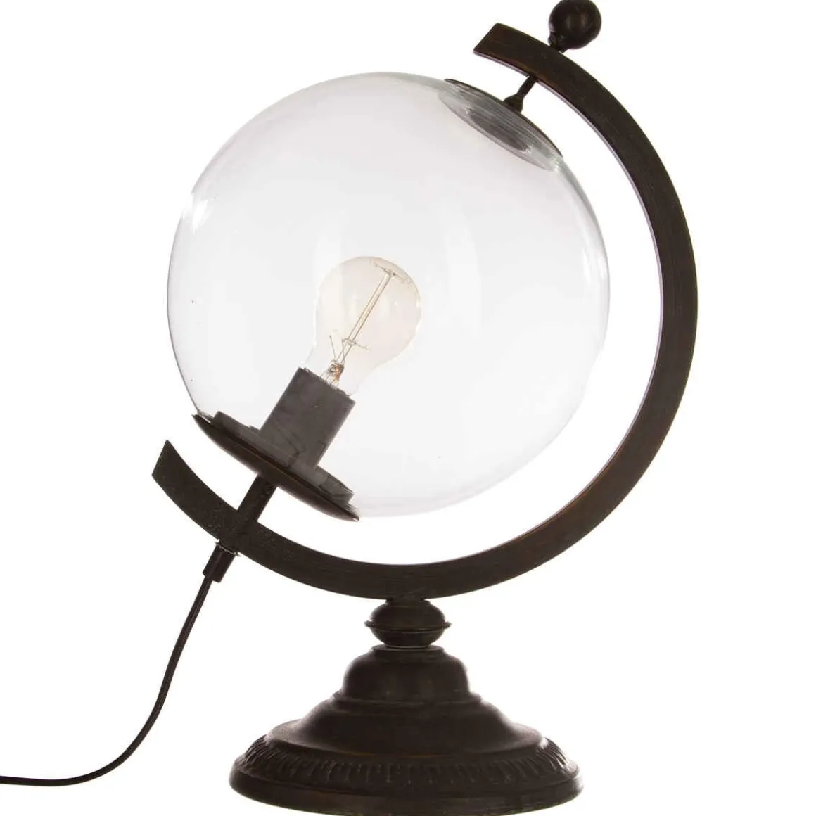 LAMPE METAL GLOBE H.43CM