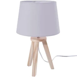 LAMPE 3 PIEDS BOIS GRIS