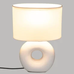 LAMPE RONDE BARU CERAMIQUE BLANC MAT H.25CM