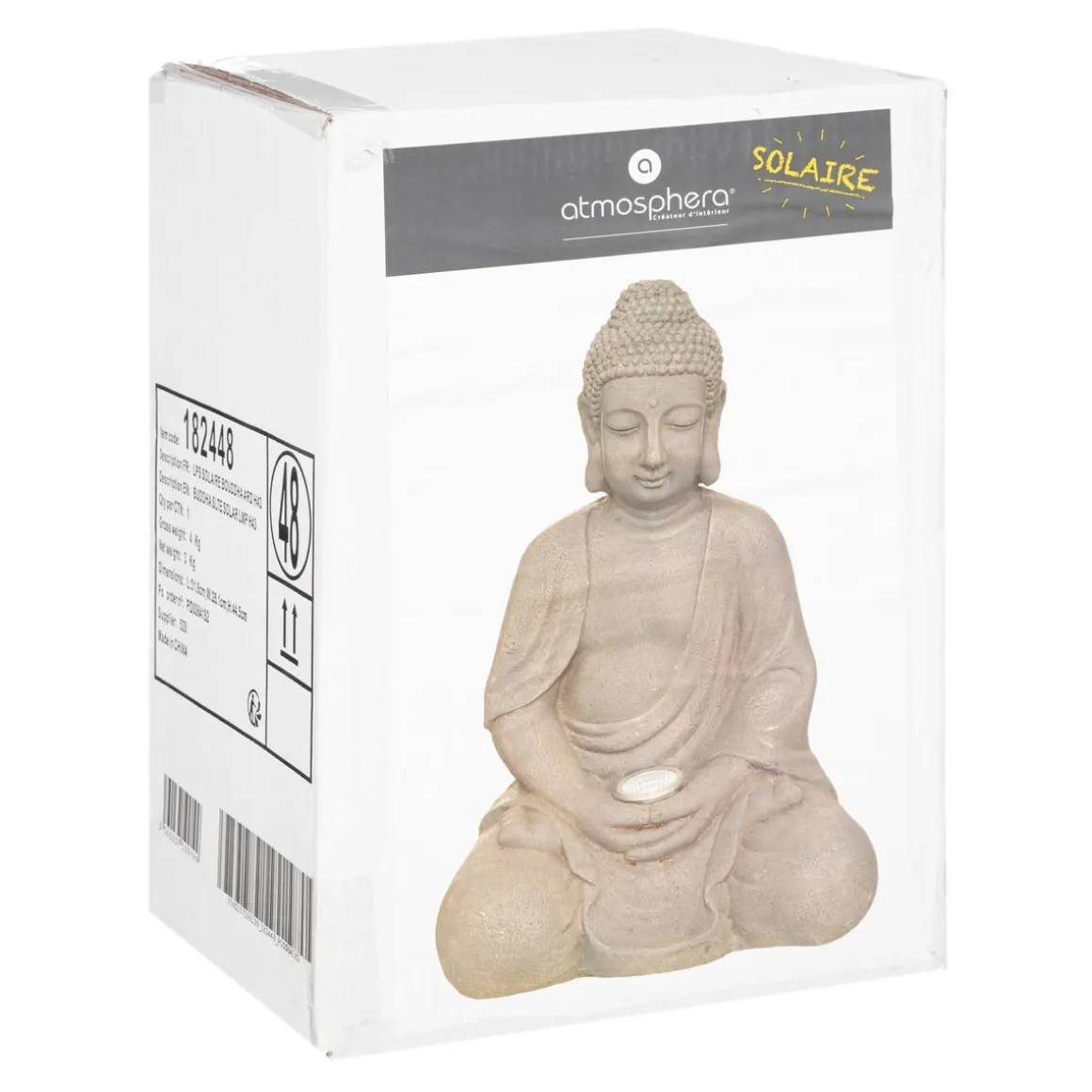 LAMPE SOLAIRE BOUDDHA ARDOISE H.43CM