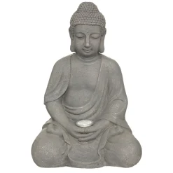 LAMPE SOLAIRE BOUDDHA ARDOISE H.43CM