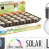 LAMPE SOLAIRE BOULE VERRE INOX LED CHANGE DE COULEUR D.6CM