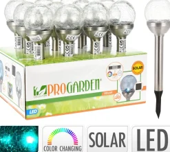 LAMPE SOLAIRE BOULE VERRE 2 LED D.8CM