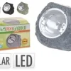 LAMPE SOLAIRE IMITATION PIERRE 14.5X11.5X11CM 4 LED BLANC