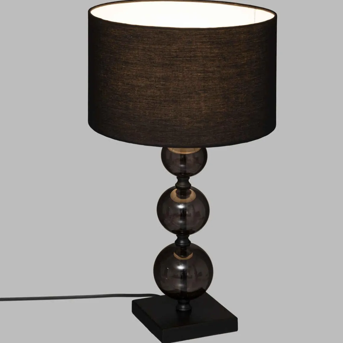 LAMPE VERRE ALMA NOIR H.52CM