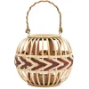 LANTERNE FIBRE NATURELLE BEIGE TERRACOTTA 25X20CM