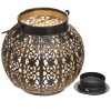 LANTERNE METAL RONDE AJOUREE D.15CM