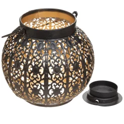 LANTERNE METAL RONDE AJOUREE D.15CM